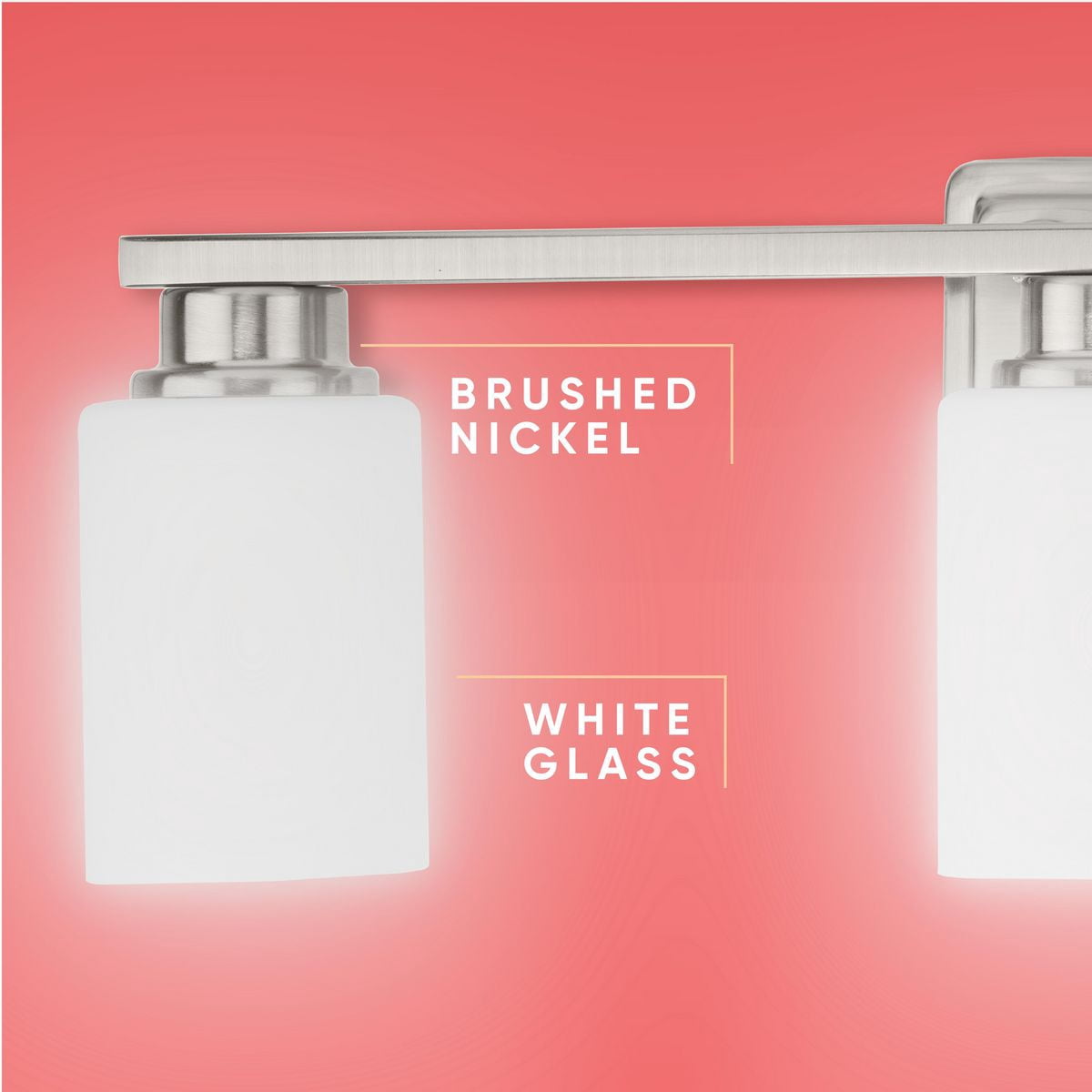 (2 pack) Avec Zachary Collection 3-Light Brushed Nickel Dimmable Vanity Light with White Glass Shades