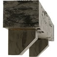 thumbnail image 4 of Ekena Millwork 6"H x 10"D x 72"W Pecky Cypress Faux Wood Fireplace Mantel Kit with Ashford Corbels, Burnished Honey Dew, 4 of 12