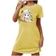 thumbnail image 1 of Camisón corto de talla grande para mujer, camisón de manga corta con estampado de pecho a la moda, camisón para mujer, 1 of 3