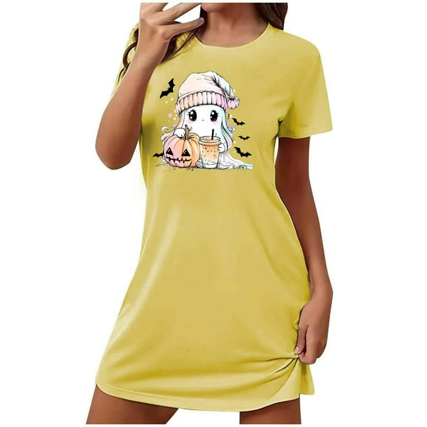 Camisón corto de talla grande para mujer, camisón de manga corta con estampado de pecho a la moda, camisón para mujer