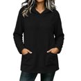 thumbnail image 2 of Miqool Womens Fleece Lined Hoodies Fall Winter Long Sleeve Pullover Tops Loose Fit Hooded Sweatshirt with Front Pockets, 2 of 8