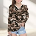 thumbnail image 3 of Ugoldhm Girls Camo Shirts V Neck Tunic Printed Tops Fall Going Out Outdoor Workout Tees, 3 of 8