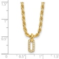 thumbnail image 2 of 4.92mm 925 Sterling Silver Gold Plated Polished CZ Pendant Necklace With 1.5inch Extension Ne 16 Inch Pendant for Women, 2 of 2