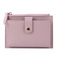 thumbnail image 1 of Cartera de cuero PU con cremallera y múltiples ranuras para mujer minicarteras de Color sólido, 1 of 7