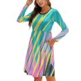 thumbnail image 1 of Memphis Style Graphique Robe Évasée Nœud Cœur Tonnerre Jaune Design Mode Grande Taille Robe Ample Tonnerre Jaune Memphis, 1 of 5