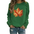 thumbnail image 3 of Craaazy Women's Fall Winter Halloween Christmas Thanksgiving Casual Pumpkin Season Print Gifts Long Sleeved Round Neck Sweatshirt Long Sleeve Vintage Top, 3 of 6