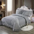 thumbnail image 1 of Colcha suave y acolchada de lujo para cama, juego de funda de color gris, tamaño King y Queen, 3 o 5 unidades, 38New, 1 of 5