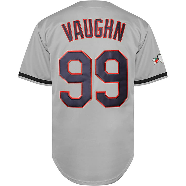 Kids Baseball Jersey Custom Ricky Vaughn 99 Retro Button Down Shirt 