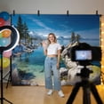 7x5ft Photo Backdrop, Nature Forest Soft Polyester Backdrop Curtains ...