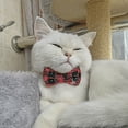 thumbnail image 2 of VINIPET Breakaway Cat Collar with Bow Tie and Bell for Small Med Cat (Christmas Red + Green), 2 of 7