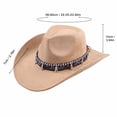 thumbnail image 2 of Qwertyu Wide Brim Western Cowboy Cowgirl Hat with Wind Lanyard Felt Fedora Hat for Men Women Orange, 2 of 6