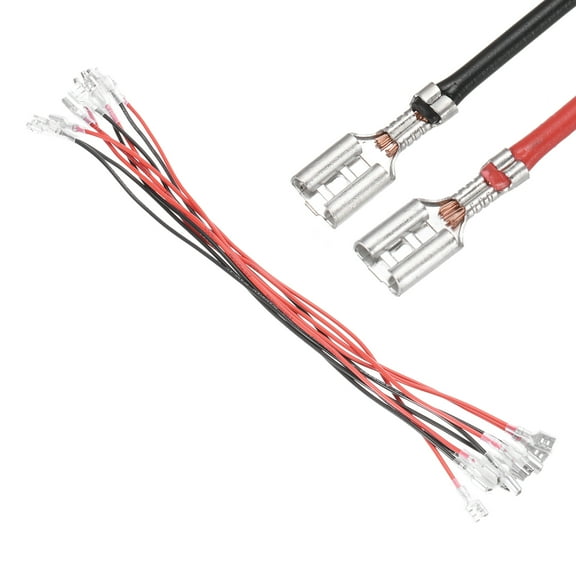 Uxcell 20Pcs Female Spade Crimp Terminal with Insulating Sleeve, 4.8mm and 6.3mm, Female Spade Quick Connector Kit