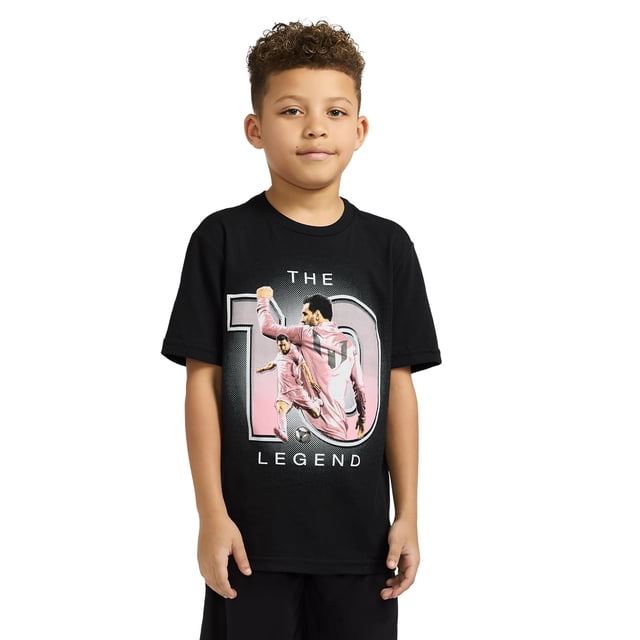 T-Shirt Messi Garçon Coupe Ajustée Manches Courtes Mélange de Coton