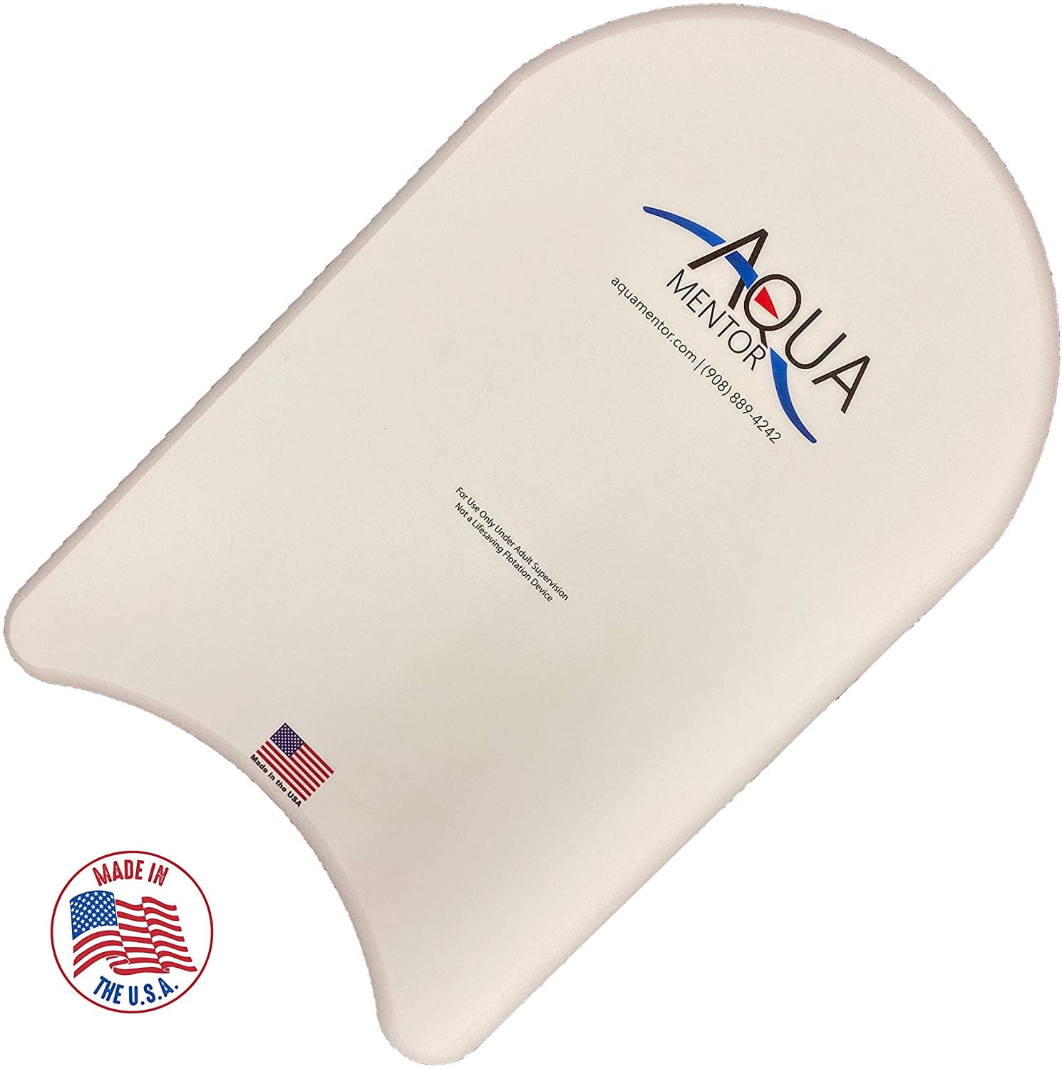 Aquamentor Adult Swim Kickboard 12" x 19" x 1.5" White Made in