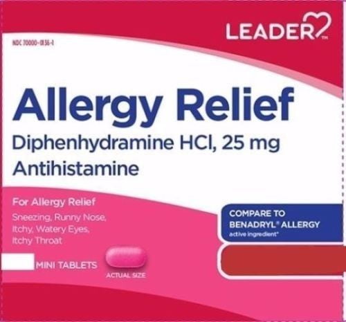 Leader Allergy Relief 25mg Mini Tablets, 24ct