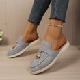 thumbnail image 5 of Women's Suede Flat Mules Beaded Casual Comfortable Round Toe Soft Sole Slip On Clogs Daily Work Non Slip Walking Shoes Yellow Size 6, 5 of 8