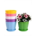 thumbnail image 1 of D-GROEE Colorful Petal Shape Plastic Plant Pot Planter Flower Pot with Pallet Tray Saucer for Decoration of Home Office Desk Garden Flower Shop, 1 of 7