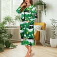 thumbnail image 5 of Yuyamidu Black Cat Long Sleeve Robes for Women Size XL Colorful Lights Zip Up Bath Robe Lightweight Nightgowns Long Bathrobe, Green Christmas, 5 of 7