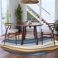 thumbnail image 3 of Round Rugs 6Ft, Blue Brown Ombre Round Area Rug Washable Indoor Throw Carpet, Modern Abstract Aesthetics Geometric Soft Non Slip Circle Rug for Office Cabinet Home Decor Aesthetic, 3 of 8