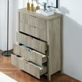 thumbnail image 4 of OAKHAM 5 Drawer Dresser, Fluted Vertical Chest of Drawers for Bedroom Living Room, Gray Oak, 4 of 7