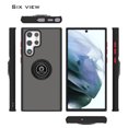 thumbnail image 6 of CoverON For Samsung Galaxy S22 Ultra Phone Case, Ring Holder Kickstand Magnetic Mount Clear Hard Back Cover Rubber Bumper, Black, 6 of 8