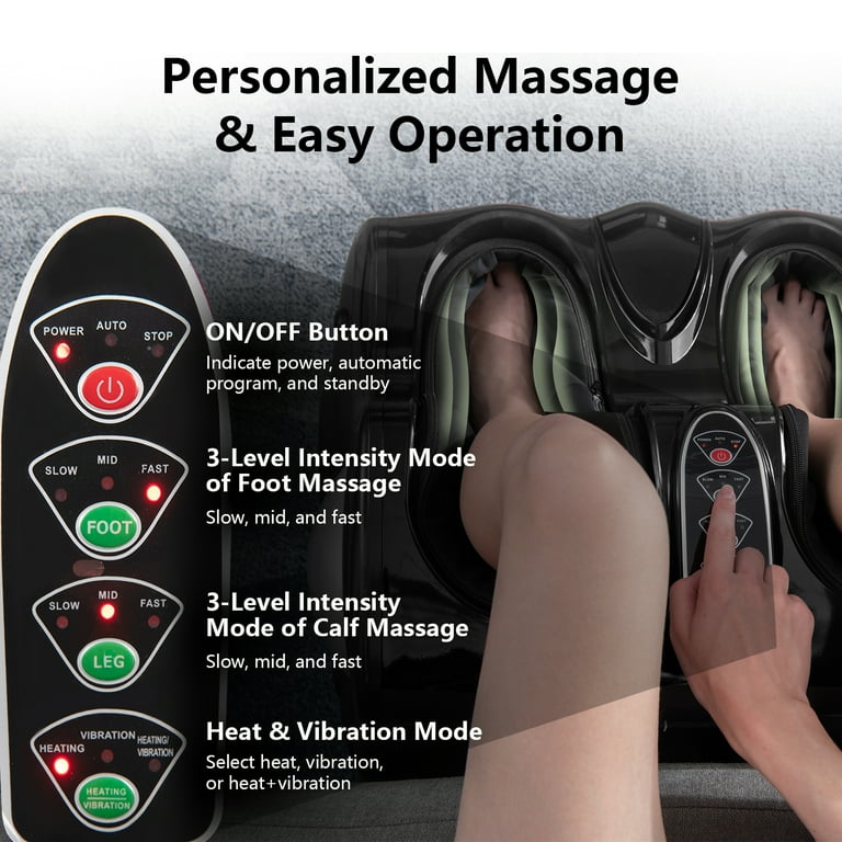 Costway Leg Massager Shiatsu Kneading Rolling Vibration Heating Foot Calf Black Costway Leg Massager Shiatsu Kneading Rolling Vibration Heating Foot Calf Black