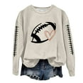 thumbnail image 7 of zaveiop Game Day Outfits for Women Long Sleeve Sunday Football Graphic Tops Lightweight Casual Cute Fall Fashion Pullover (Z-Khaki, L), 7 of 7