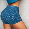 thumbnail image 4 of Fotbe Blue Star Print Seamless Shorts, Womens Workout Shorts High Waist Stretch Booty Short for Gym/Yoga/Running/Biking-, 4 of 9