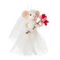 thumbnail image 1 of Ratón Ornament Abbott Collection Bride con ramo de flores, 12 cm, color blanco, 1 of 2