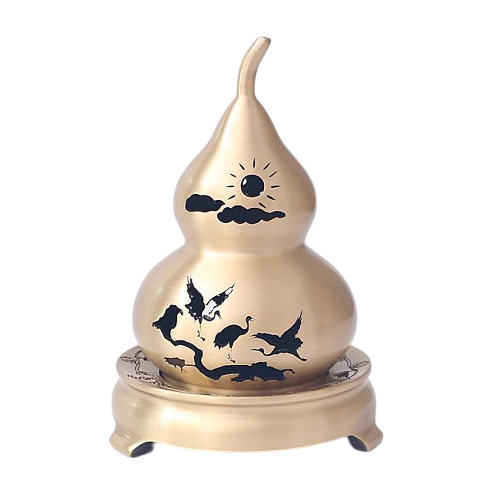 WLPZXP Brass Incense Stick Burner Holder Gourd Ornament Sculpture Decoration Censer for Small