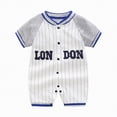 thumbnail image 2 of TOWED22 Baby Boy Golf Outfit Newborn Short Sleeve Short Romper Button up Collared Jumpsuit Summer One Piece Outfits Blue,9-12 M, 2 of 9