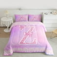 thumbnail image 2 of Manfei Initial Letter Z Queen Comforter Set,Chic Bow Tie Bedding Sets,Galaxy Starry Sky Bedding Comforter Set For Girl,Breathable Bedroom Decoration Reversible,3 Pieces, 2 of 8