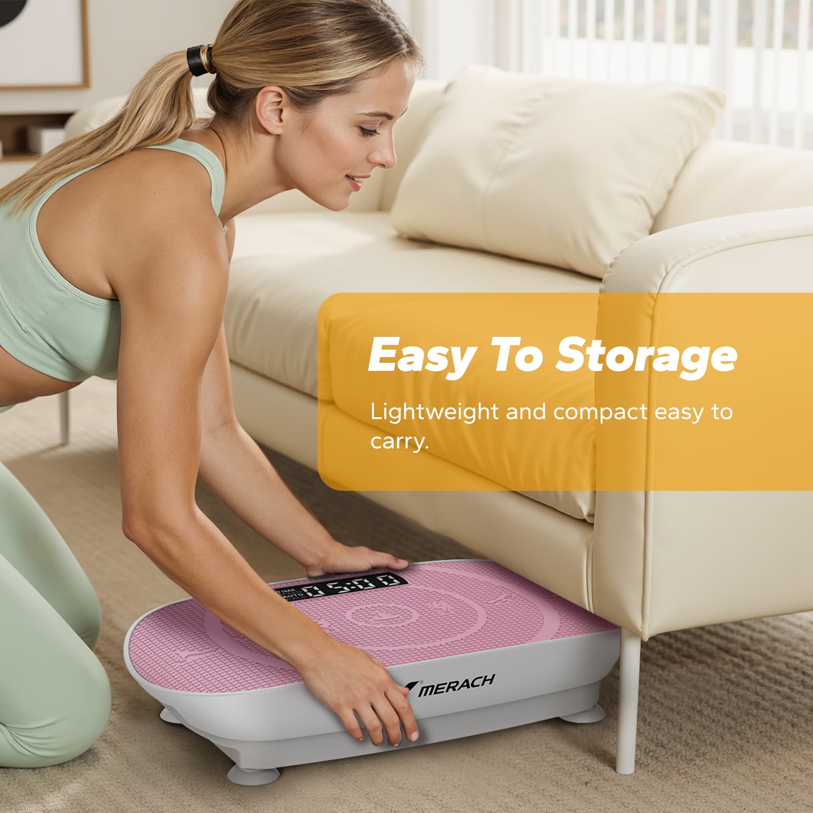 MERACH Compact Vibrating Plate Muscle Toner, Whole Body Vibration Plate Exercise Machine with Remote Control