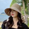 thumbnail image 4 of fatyb Women's Summer Sun Hats Wide Brim Sun Protection Outdoor Bucket Hats for Beach Fishing Hiking, 4 of 4