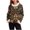 08 Multicolor, variant on Women's Faux Fur Trim Patchwork Crewneck Sweatshirts Long Sleeve Furry Tops 2025 Pullover Casual Soft Knitted Blouse