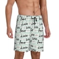 thumbnail image 2 of Picia Love lettering Pattern Pajama Shorts for Men, Men's Pajama Bottoms, Sleepwear,Short Pajama Pants-Large, 2 of 6