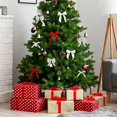 thumbnail image 4 of 5 Rolls Christmas Ribbon 1.5 inch Wide Decorative Ribbon for Gift Wrapping and Holiday Decorations Watercolor Dog Paw Prints, 4 of 7