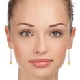 thumbnail image 3 of Galaxy Gold 14K Solid Gold 3.3 Carat Natural Citrine Drop Earrings for Women - Rose Gold Fine Jewelry, 3 of 3