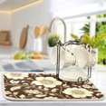 thumbnail image 2 of Yayeee Dish Drying Mat for Kitchen Counter Ultra Absorbent Easy Clean Pad 18x16", Brown Floral, 2 of 7