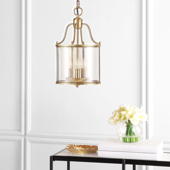 Safavieh Sutton Place 3-Light Rustic Small Pendant, Brass