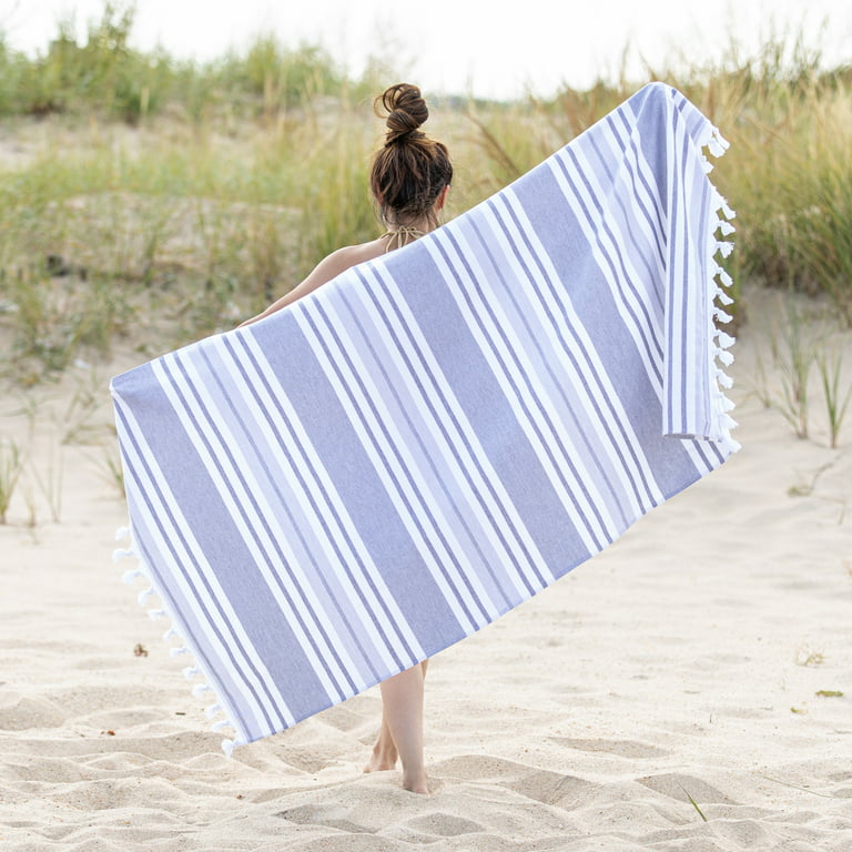 Vera Wang Beach Towel - Modern Multi Fouta Stripes MRB/LIM