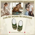 thumbnail image 7 of Fotbe Dark Green Vintage Corn Pattern Pattern Women's Fuzzy Curly Fur Memory Foam Loafer Slippers Indoor Outdoor Slippers Winter Home Shoes-37/38, 7 of 7