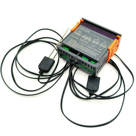 

DC24V STC-3030 Dual Digital Soil Humidity Controller Hygrometer 2-Way Output Soil Moisture Sensor Probe Cable