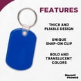 thumbnail image 3 of Tag Soft Plastic Keychains - 10 pack - Small Key Tag Chain For Staying Organized - Rubber Key Ring Keychain – Blue, 3 of 5