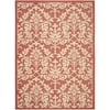 SAFAVIEH Courtyard Yvette Floral Indoor/Outdoor Area Rug, 8' x 11', Red/Natural