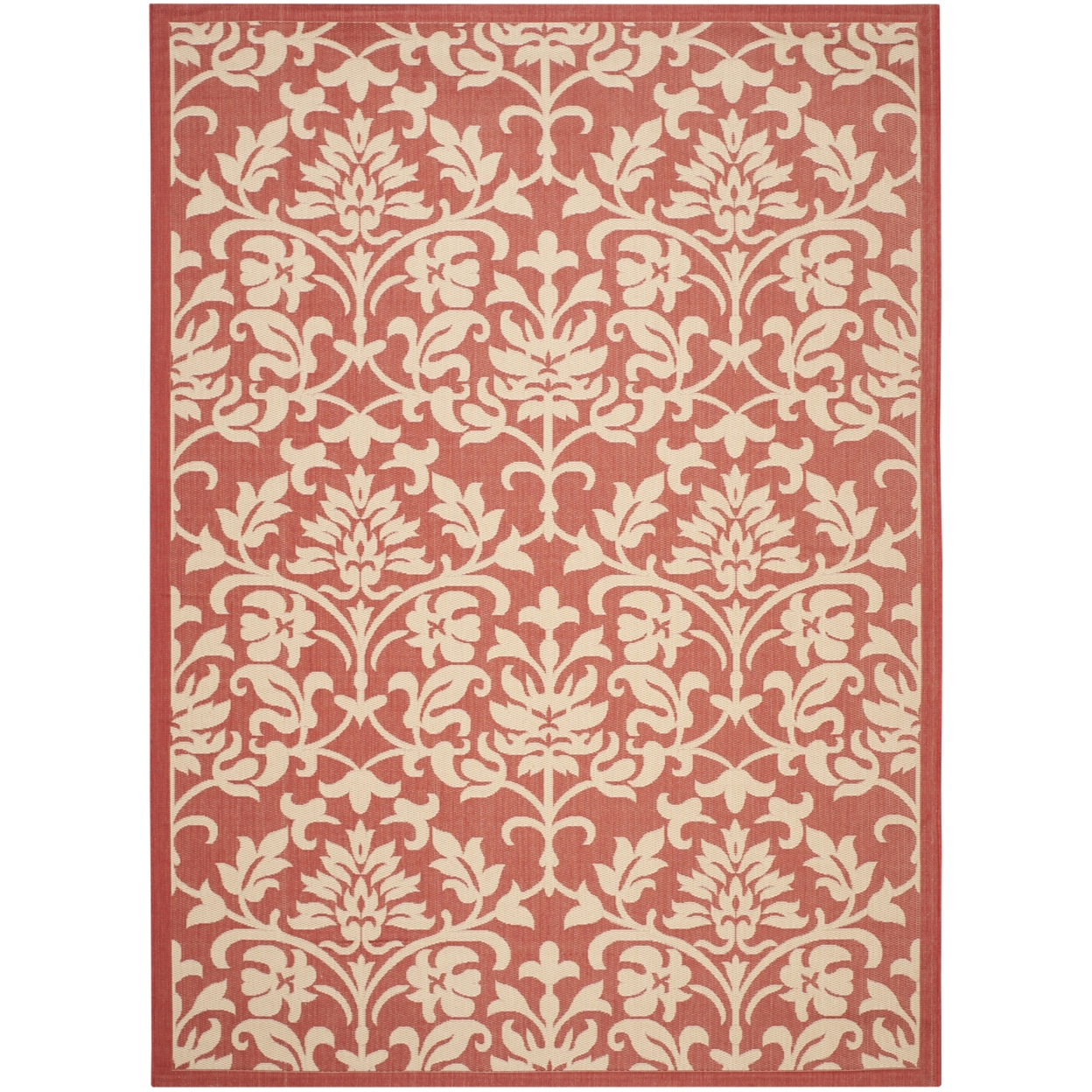 SAFAVIEH Courtyard Yvette Floral Indoor/Outdoor Area Rug, 5'3" x 7'7", Red/Natural - image 4 of 10