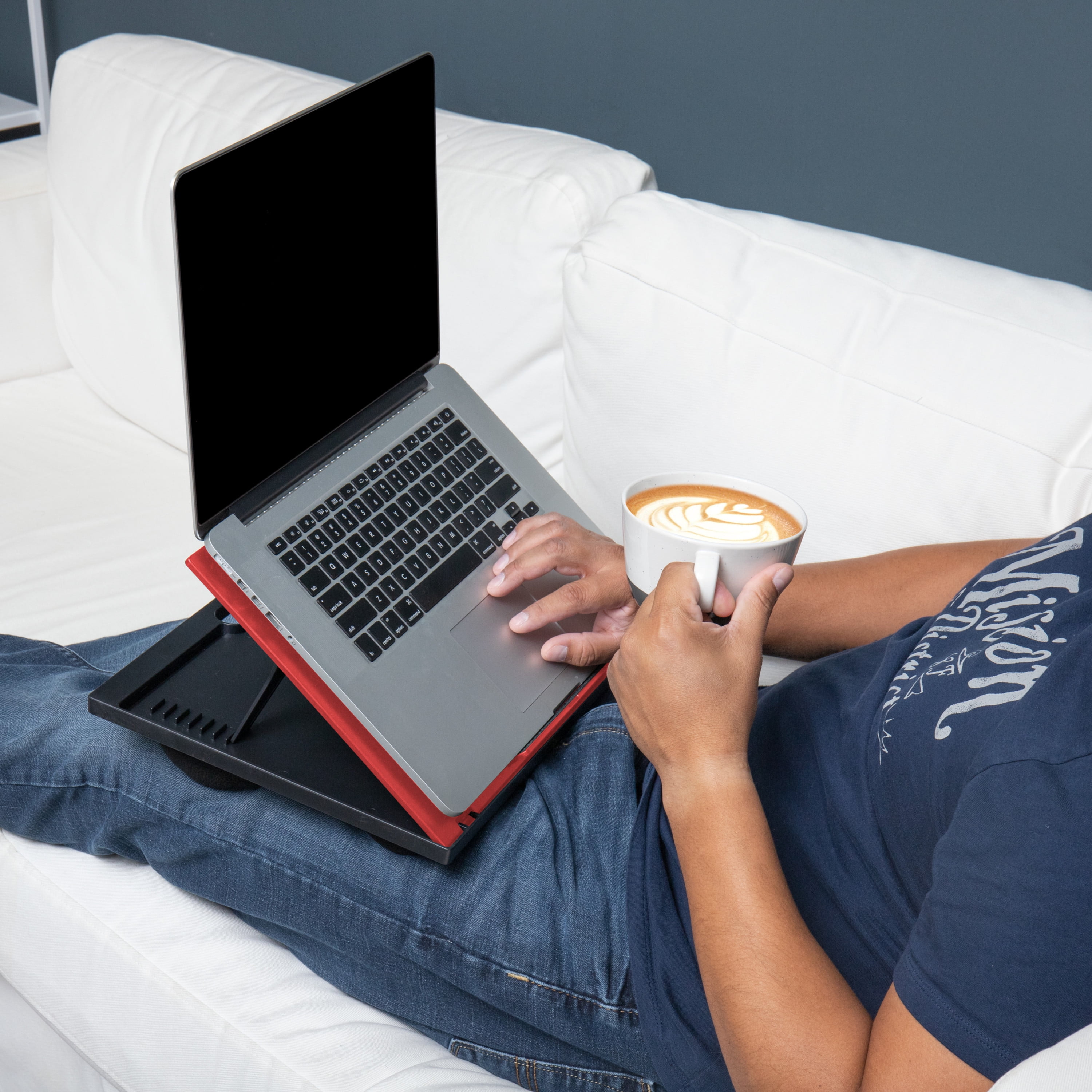 Mind Reader Adjustable 8 Position Lap Top Desk with Cushions, Monitor  Holder, Laptop Lap Holder, Black - Walmart.com