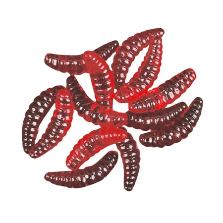 Weloille 100Pcs Rubber Maggots Fishing Bait Crappie Jigs Bulk Fishing Grubs for Trout Crappie Pan Fish Bluegill Fresh Water Fishing Lures Set Grubs for Fishing