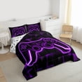 thumbnail image 3 of Castle Fairy Teens Purple Gamepads Full Size Comforter Sets,Video Game Bedding Sets, 3 of 8