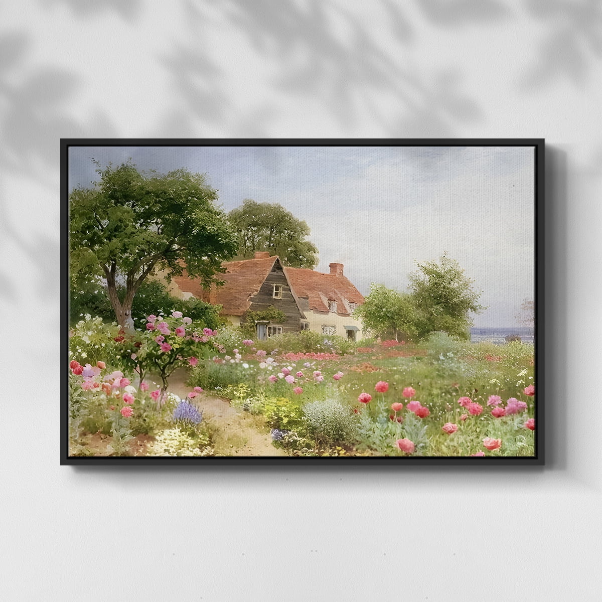 Vintage Landscape-CCLIV By Wexford Home Framed in Black Wood Gallery Wrapped Canvas 27 in. x 41 in.